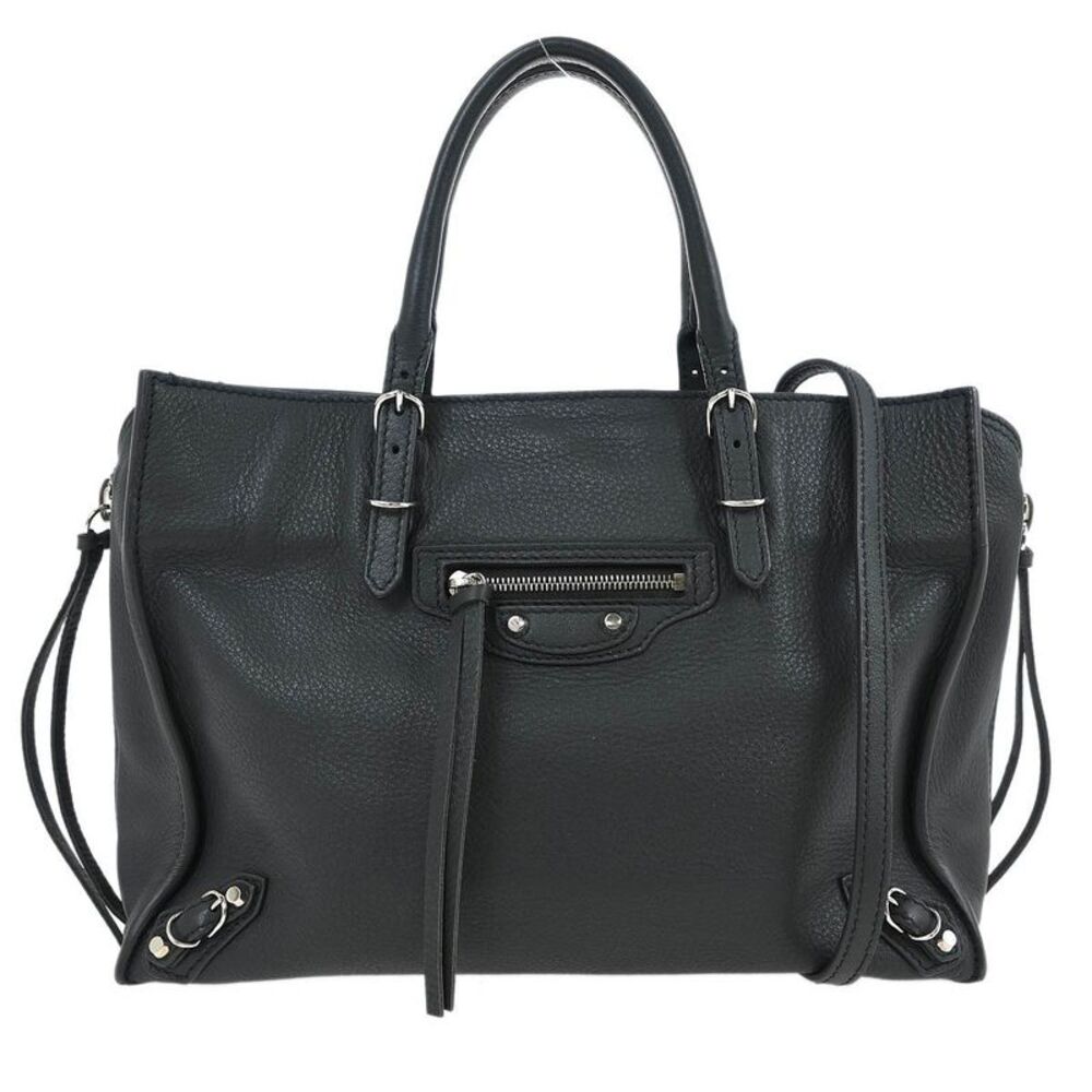 Balenciaga Papier A4 Zip Around Classic Studs Leather Gray Leather Tote Bag Bag